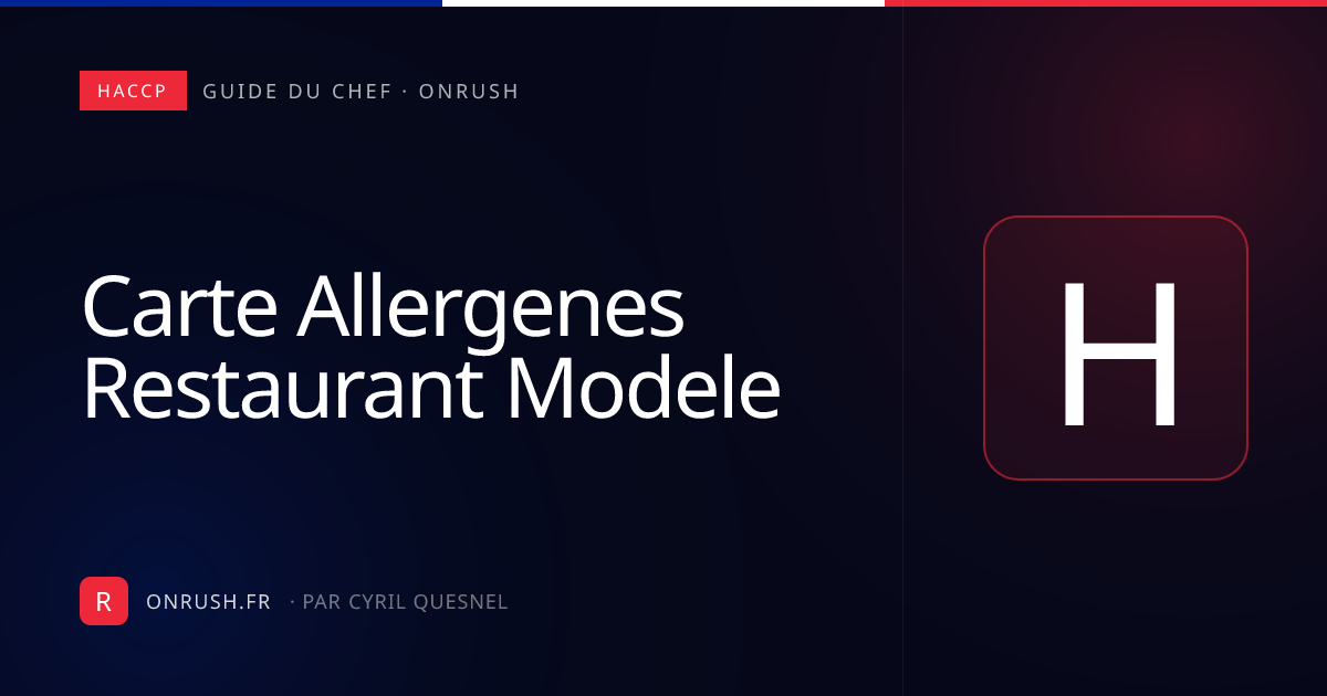 Carte allergènes restaurant modèle : le guide 2026